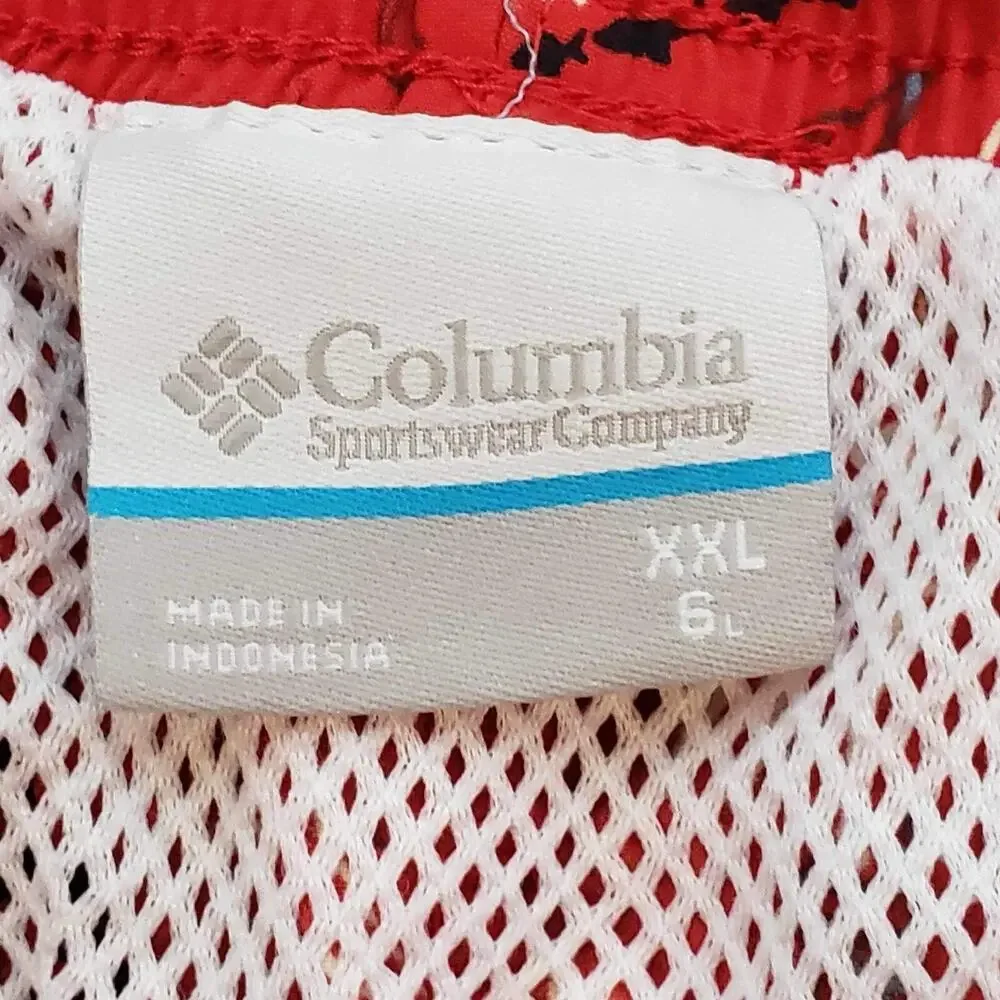 Columbia PFG Swim Trunks Red Men’s Size XXL American Flag Lined Pockets USA